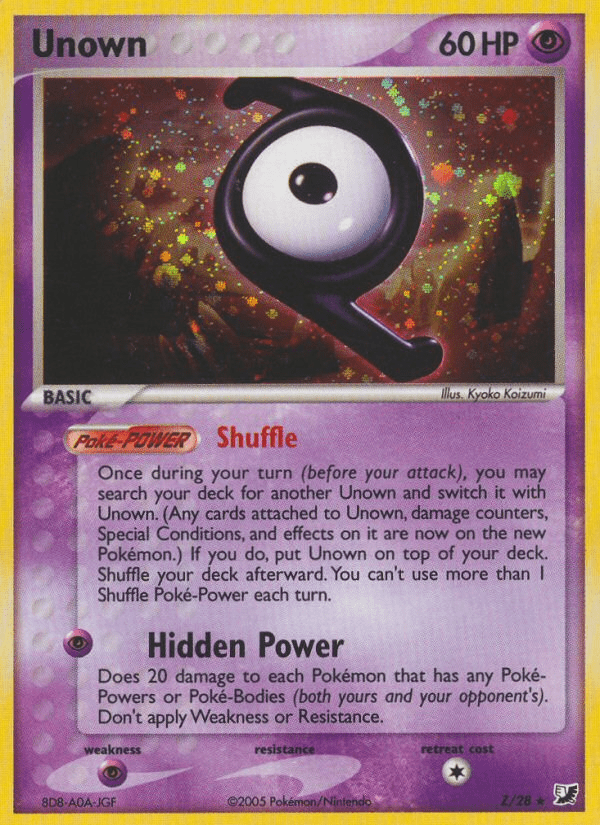 Unown ex10-Z Rare from Unseen Forces Set