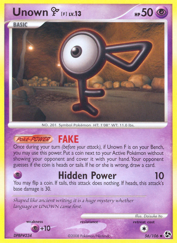 Unown [F] dp4-56 Uncommon from Great Encounters Set