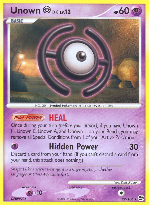 Unown [H] dp4-29 Rare from Great Encounters Set