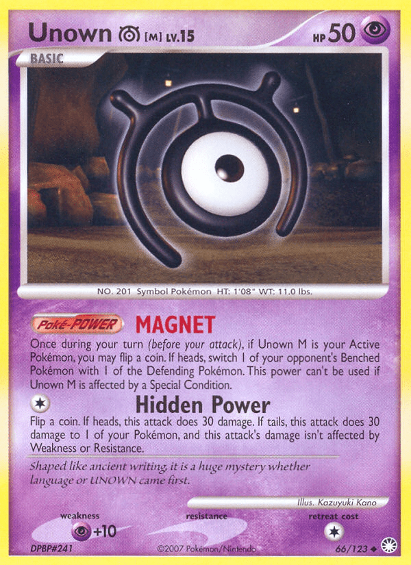 Unown [M] dp2-66 Uncommon from Mysterious Treasures Set