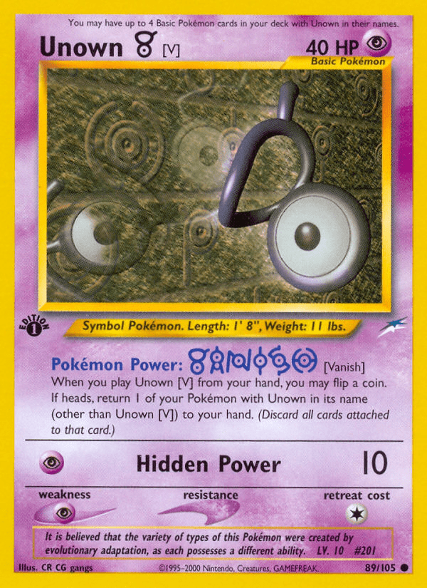 Unown [V] neo4-89 Common from Neo Destiny Set
