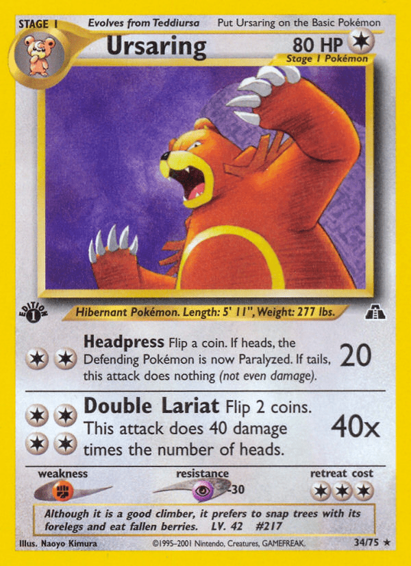 Ursaring neo2-34 Rare from Neo Discovery Set