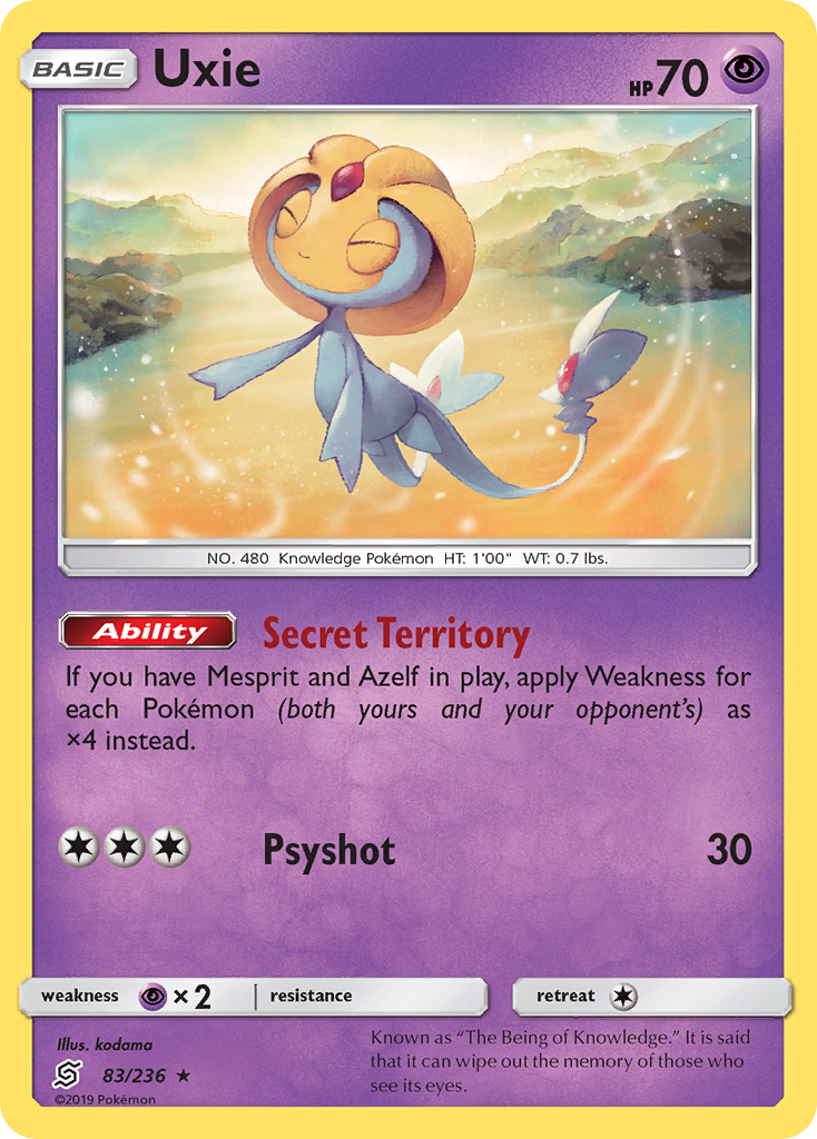 Uxie sm11-83 Rare Holo from Unified Minds Set