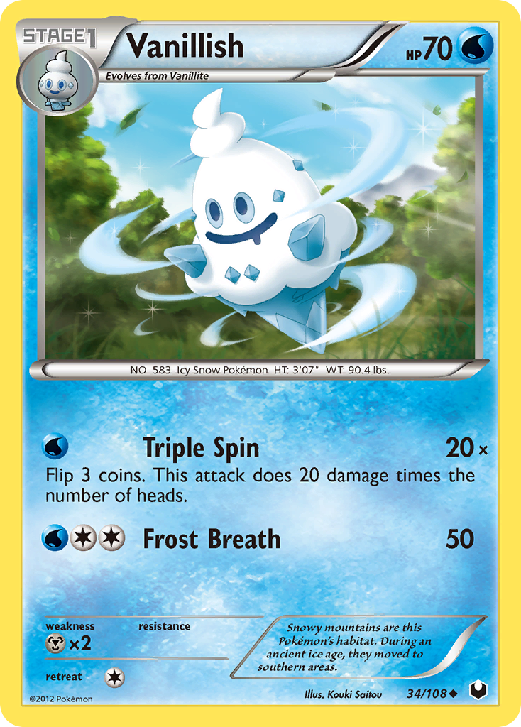 Vanillish bw5-34 Uncommon from Dark Explorers Set