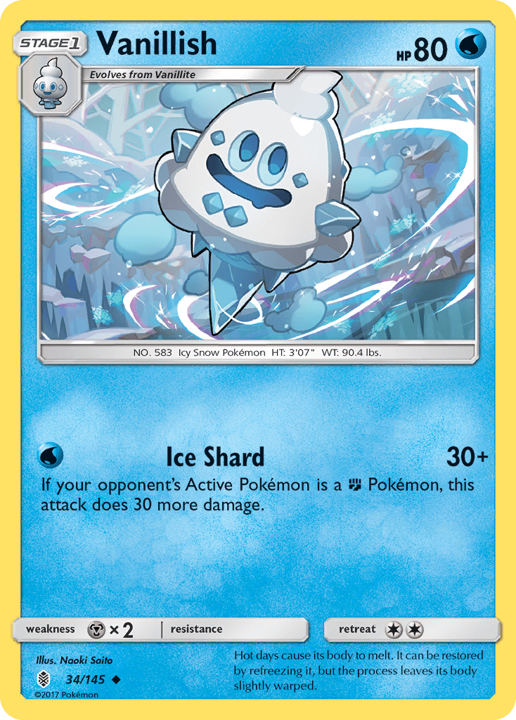 Vanillish sm2-34 Uncommon from Guardians Rising Set