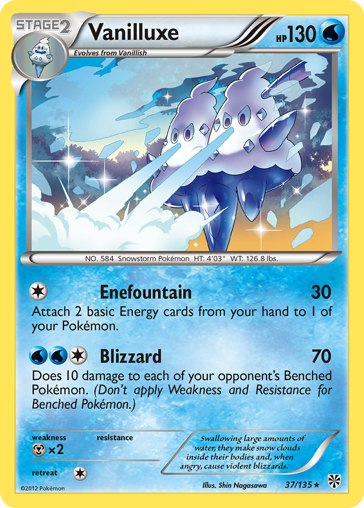 Vanilluxe bw8-37 Rare from Plasma Storm Set