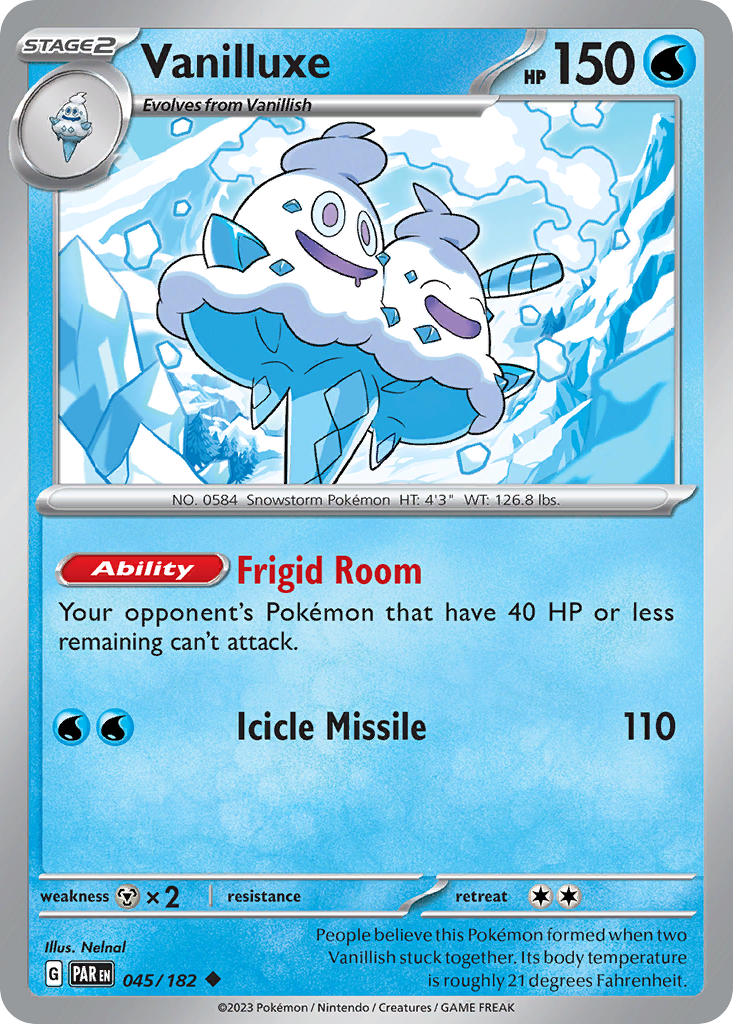 Vanilluxe sv4-45 Uncommon from Paradox Rift Set