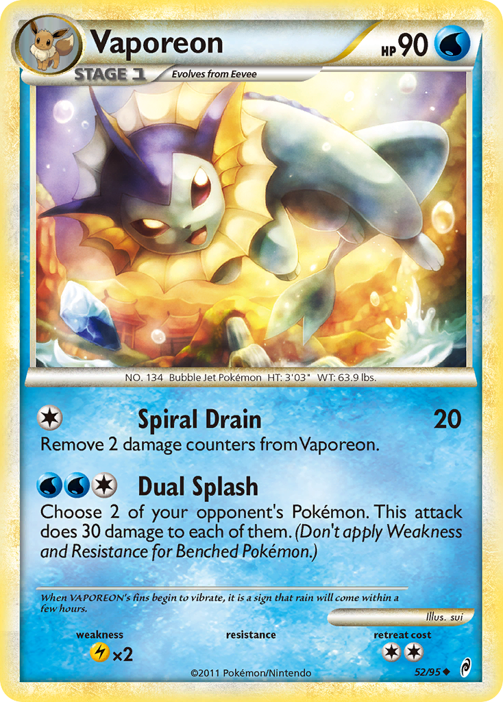 Vaporeon col1-52 Uncommon from Call of Legends Set