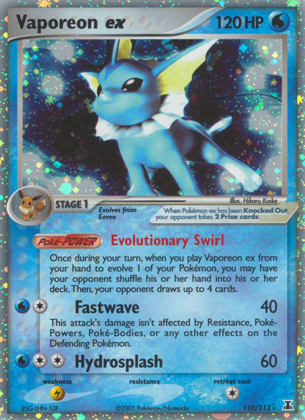 Vaporeon ex ex11-110 Rare Holo EX from Delta Species Set