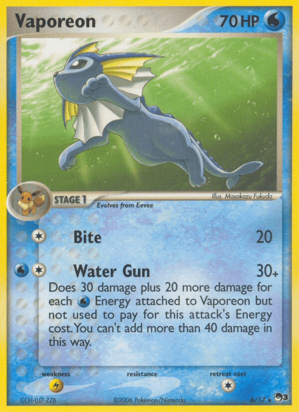 Vaporeon pop3-6 Rare from POP Series 3 Set