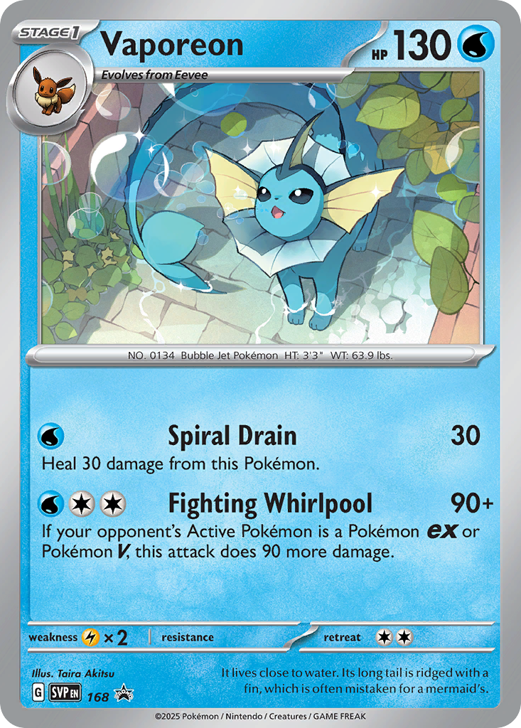 Vaporeon svp-168 Promo from Scarlet & Violet Black Star Promos Set
