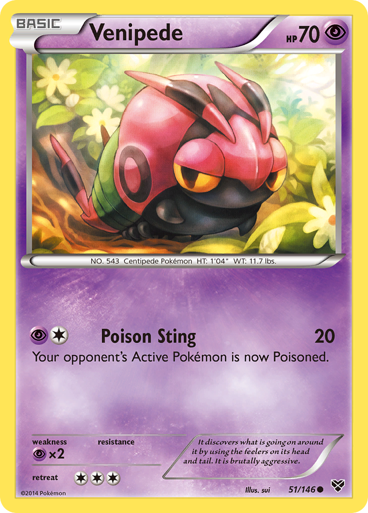 Venipede xy1-51 Common from XY Set