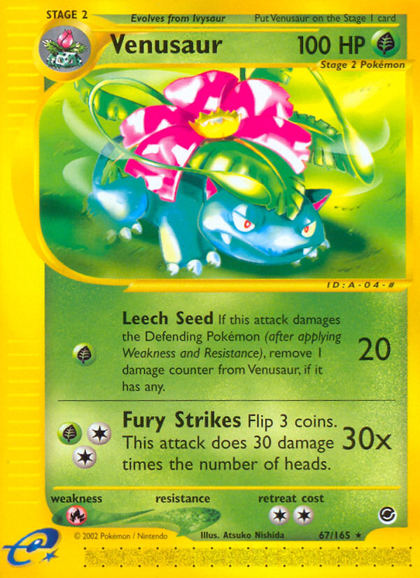 Venusaur ecard1-67 Rare from  Set