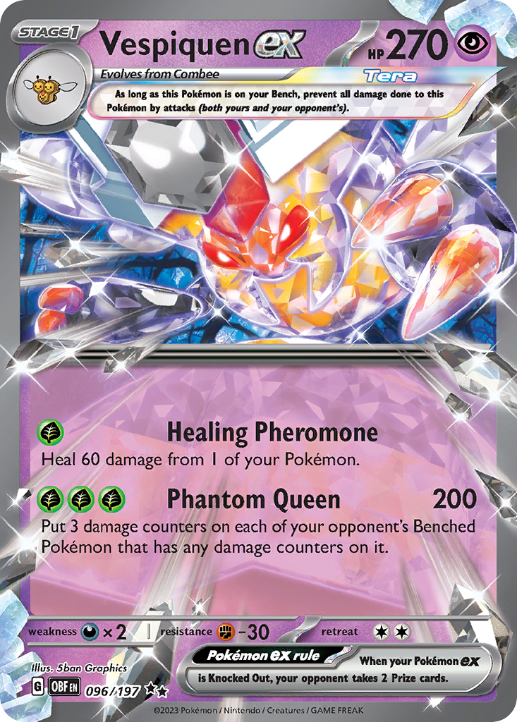 Vespiquen ex sv3-96 Double Rare from Obsidian Flames Set