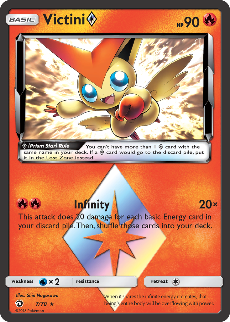 Victini ◇ sm75-7 Rare Prism Star from Dragon Majesty Set