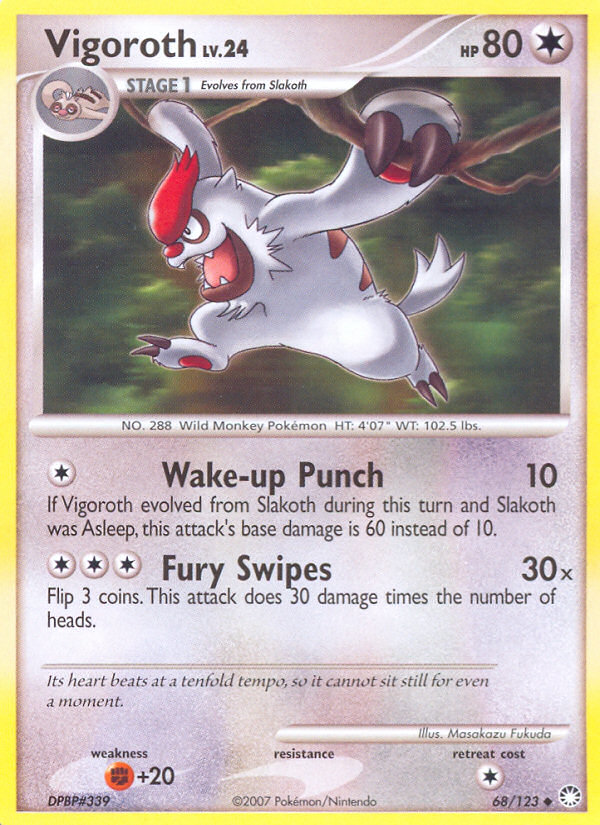Vigoroth dp2-68 Uncommon from Mysterious Treasures Set