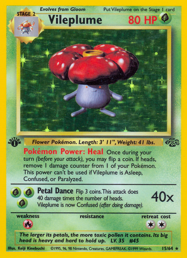 Vileplume base2-15 Rare Holo from Jungle Set