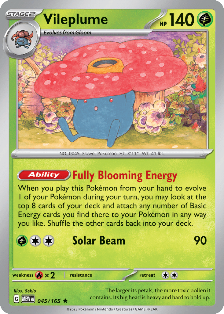 Vileplume sv3pt5-45 Rare from 151 Set