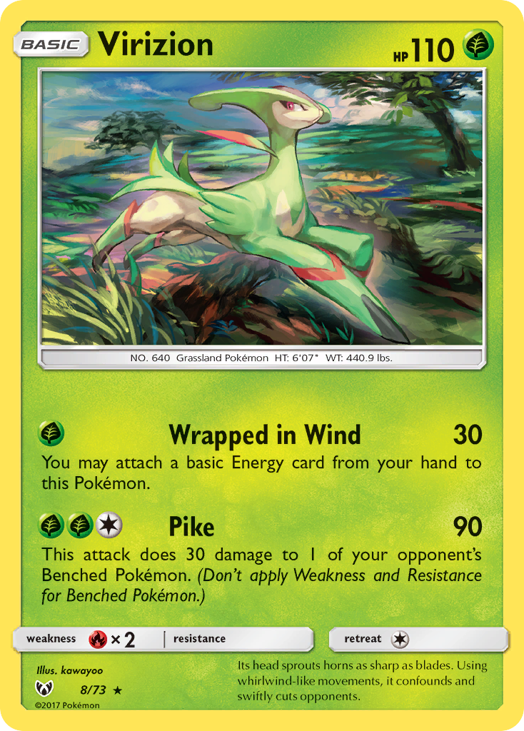 Virizion sm35-8 Rare Holo from Shining Legends Set