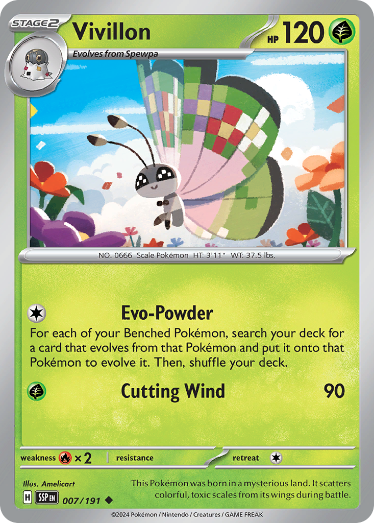 Vivillon sv8-7 Uncommon from Surging Sparks Set