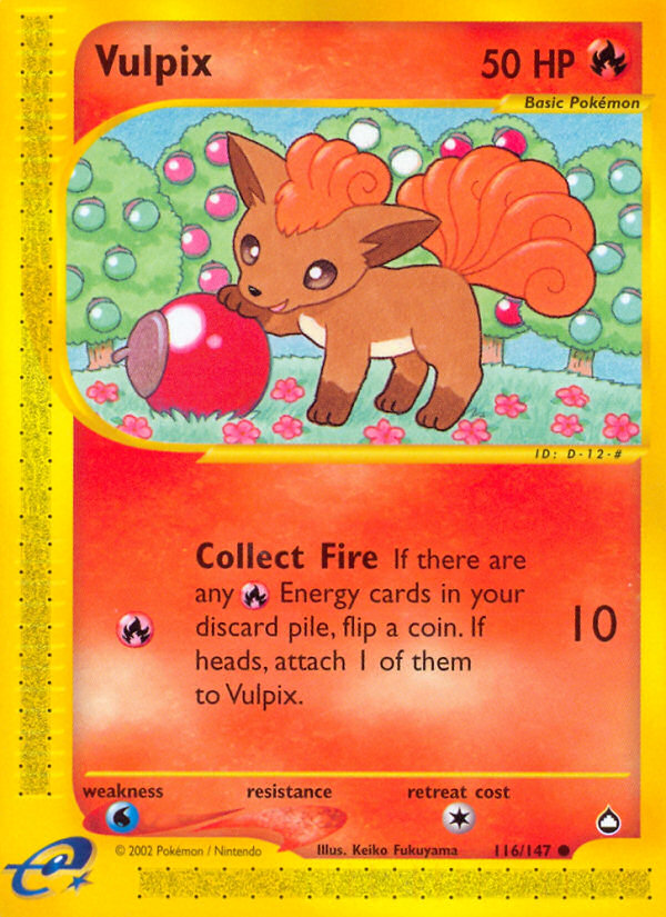 Vulpix ecard2-116 Common from Aquapolis Set