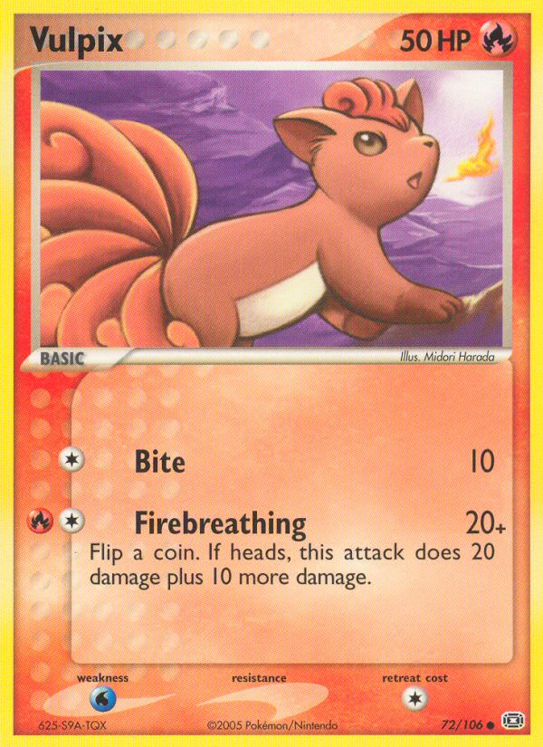 Vulpix ex9-72 Common from Emerald Set
