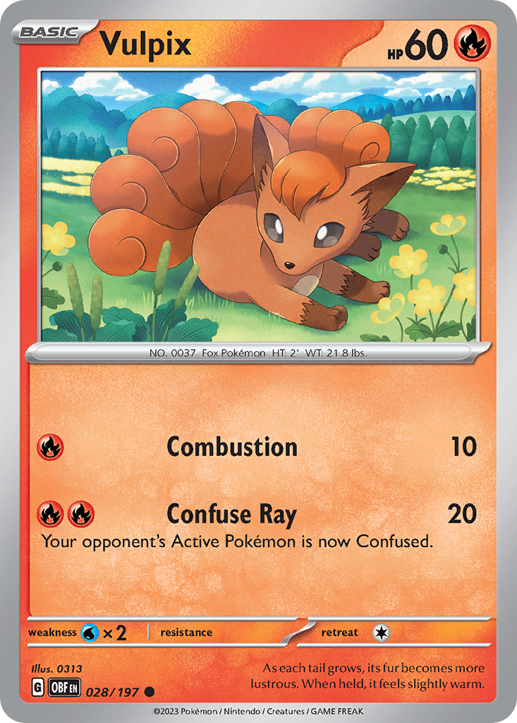 Vulpix sv3-28 Common from Obsidian Flames Set