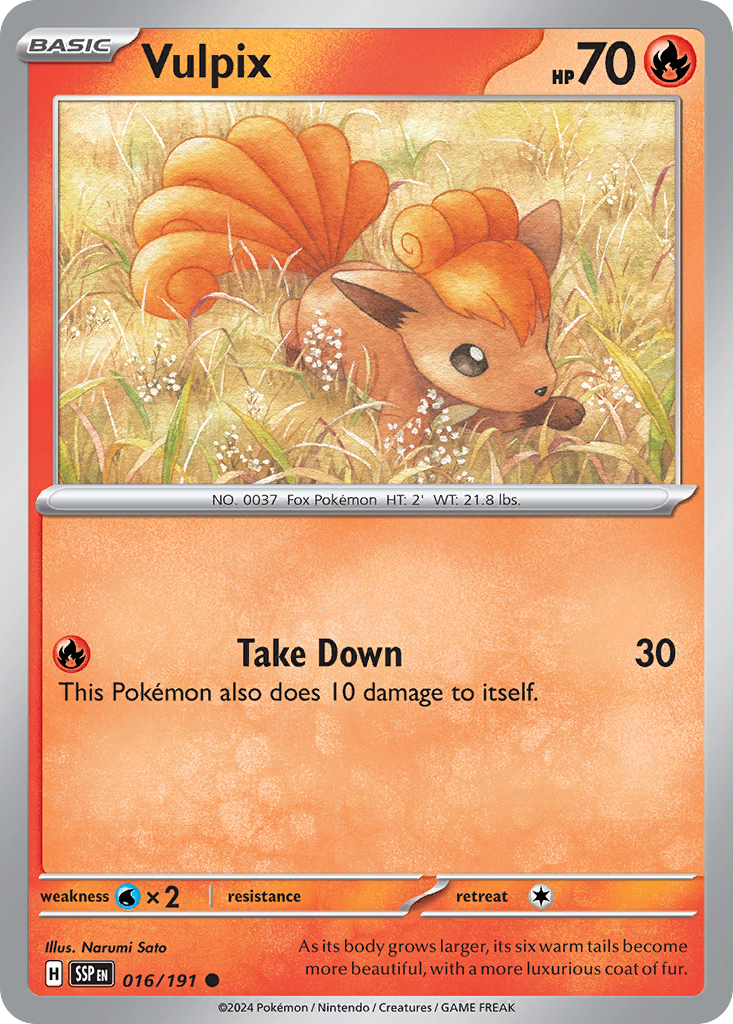 Vulpix sv8-16 Common from Surging Sparks Set