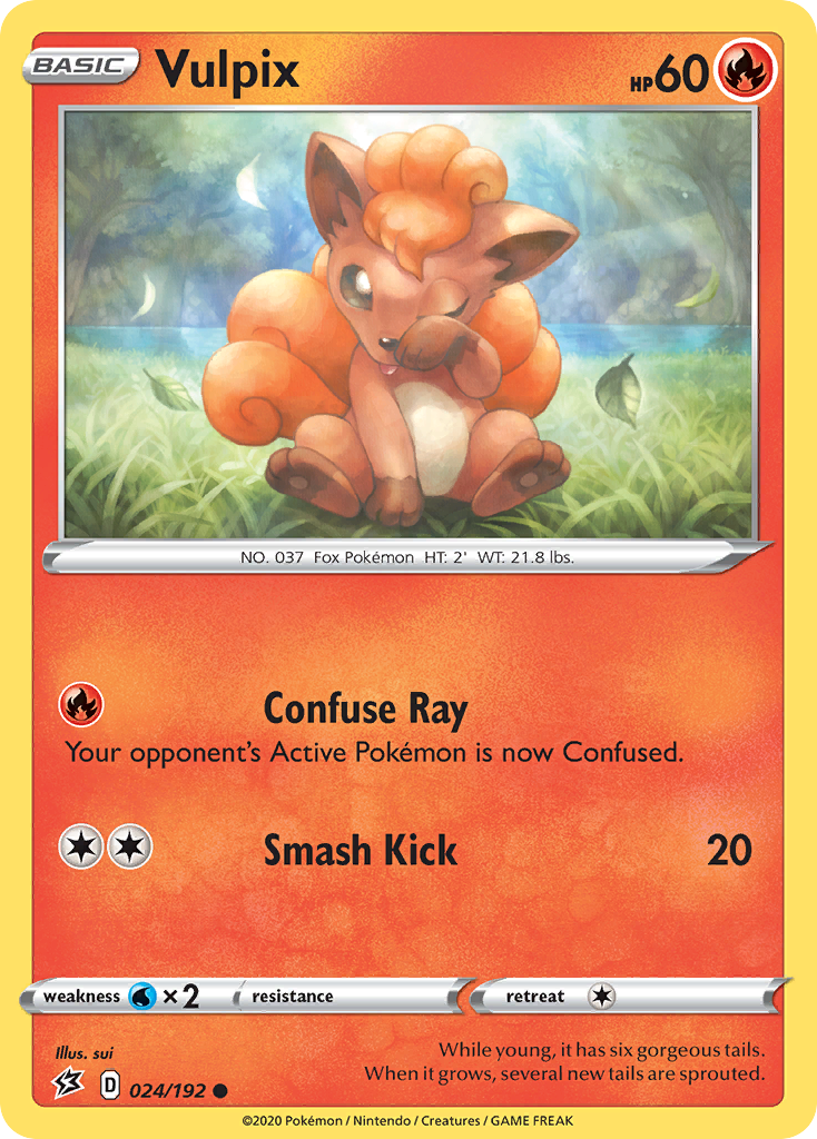 Vulpix swsh2-24 Common from Rebel Clash Set