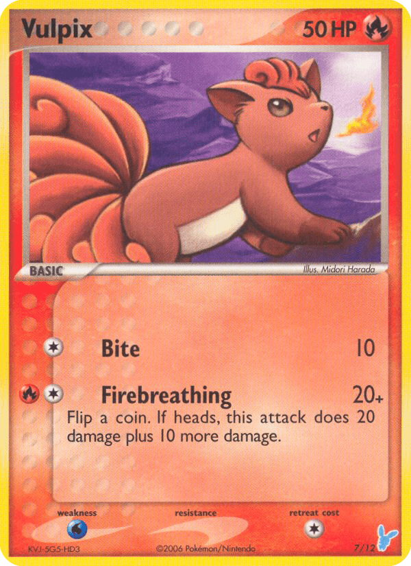 Vulpix tk2b-7  from EX Trainer Kit 2 Minun Set