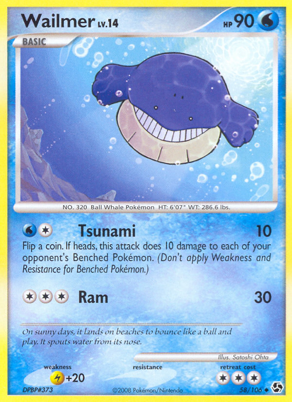 Wailmer dp4-58 Uncommon from Great Encounters Set