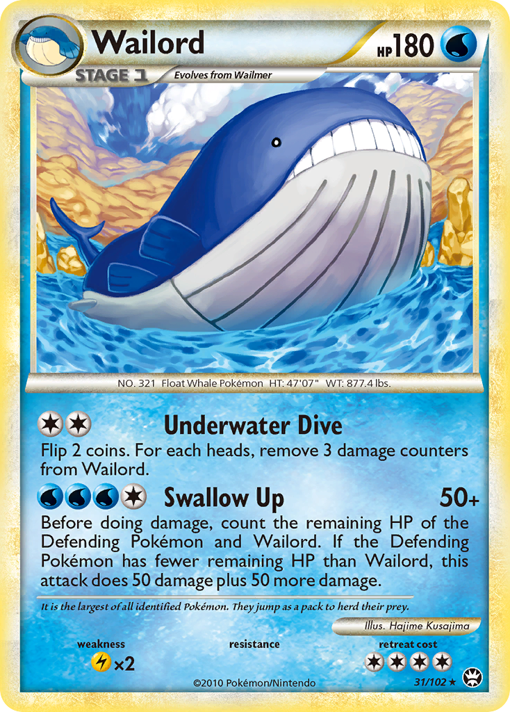 Wailord hgss4-31 Rare from HS—Triumphant Set