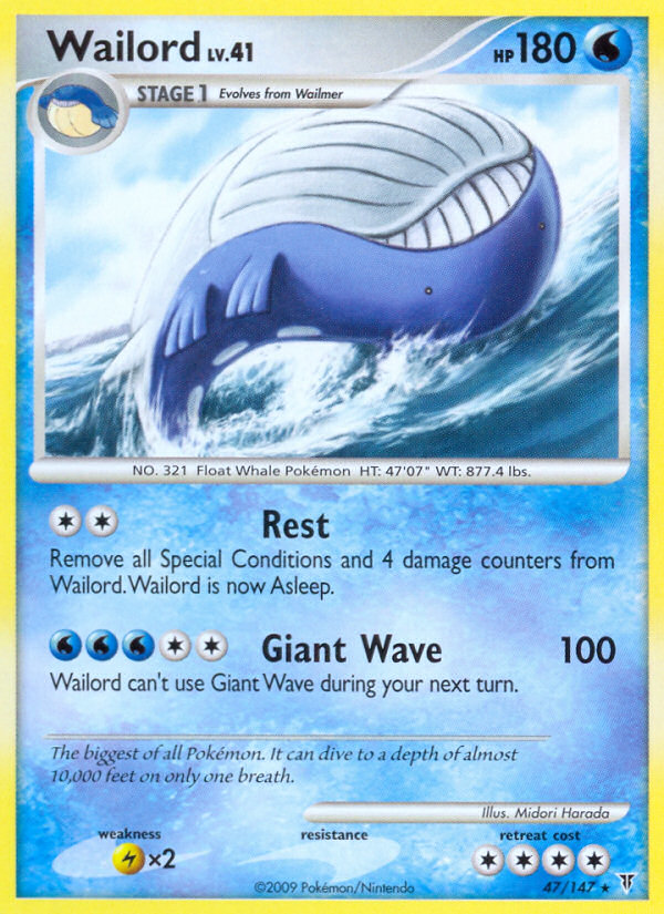 Wailord pl3-47 Rare from Supreme Victors Set