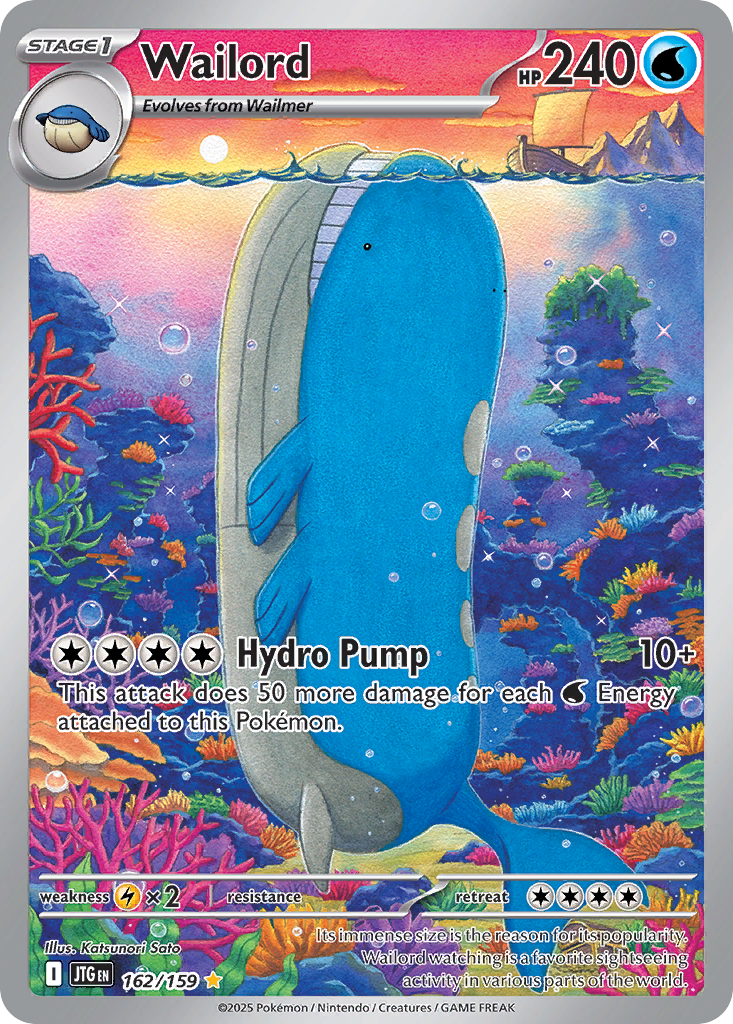 Wailord sv9-162 Illustration Rare from Journey Together Set