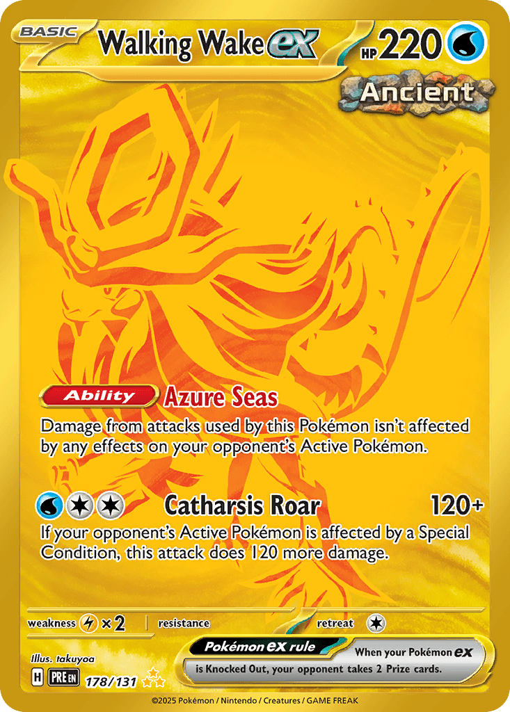 Walking Wake ex sv8pt5-178 Hyper Rare from Prismatic Evolutions Set