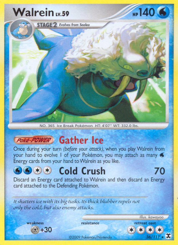 Walrein pl2-36 Rare from Rising Rivals Set