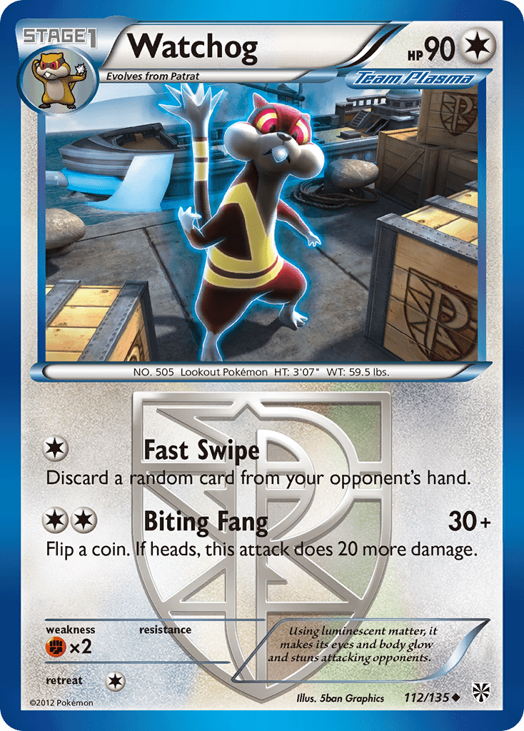 Watchog bw8-112 Uncommon from Plasma Storm Set