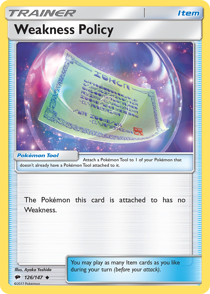 Weakness Policy sm3-126 Uncommon from Burning Shadows Set