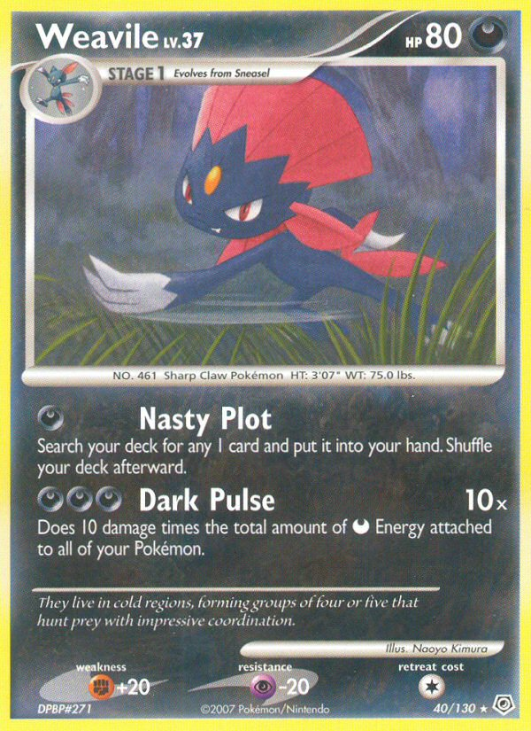 Weavile dp1-40 Rare from Diamond & Pearl Set