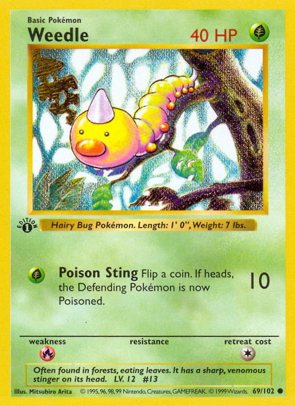 Weedle base1-69 Common from Base Set