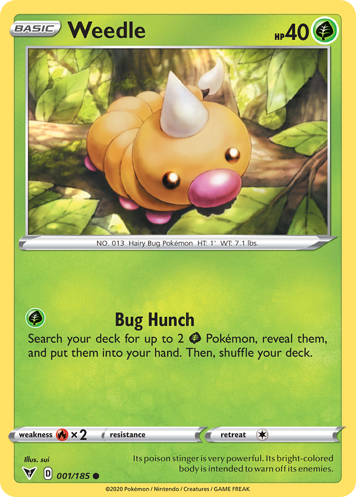 Weedle swsh4-1 Common from Vivid Voltage Set