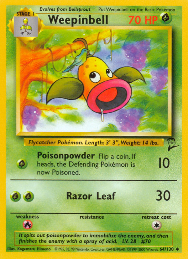 Weepinbell base4-64 Uncommon from Base Set 2 Set