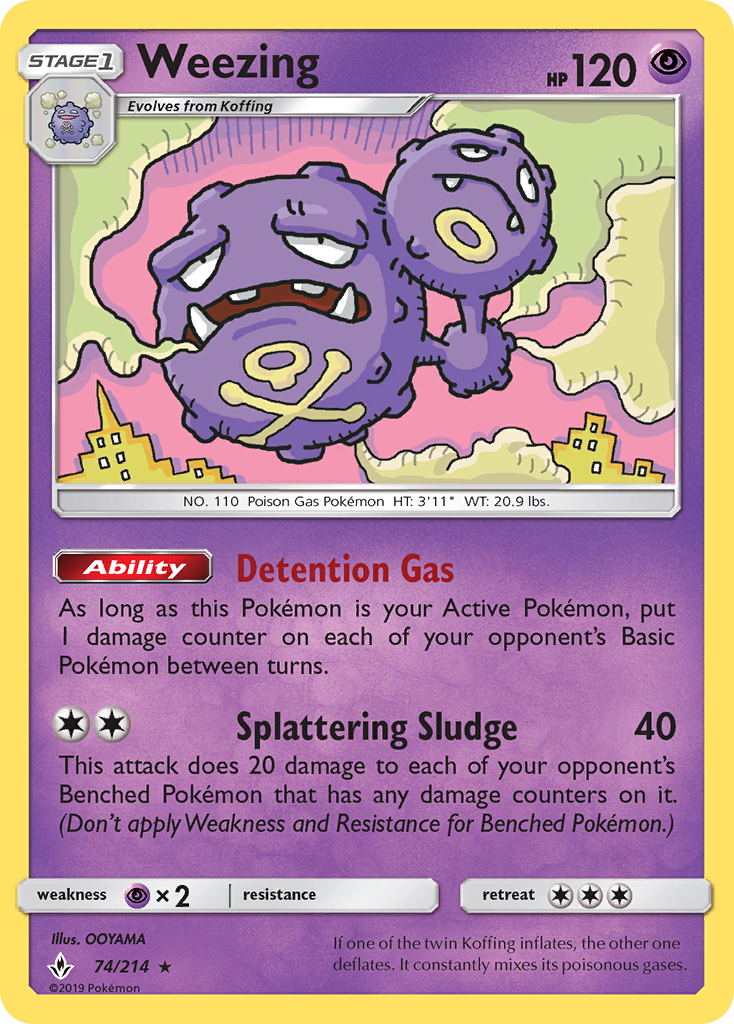 Weezing sm10-74 Rare from Unbroken Bonds Set