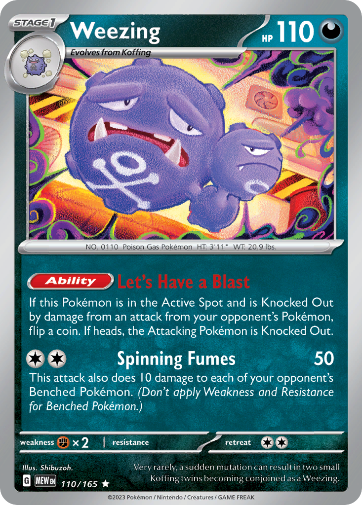 Weezing sv3pt5-110 Rare from 151 Set