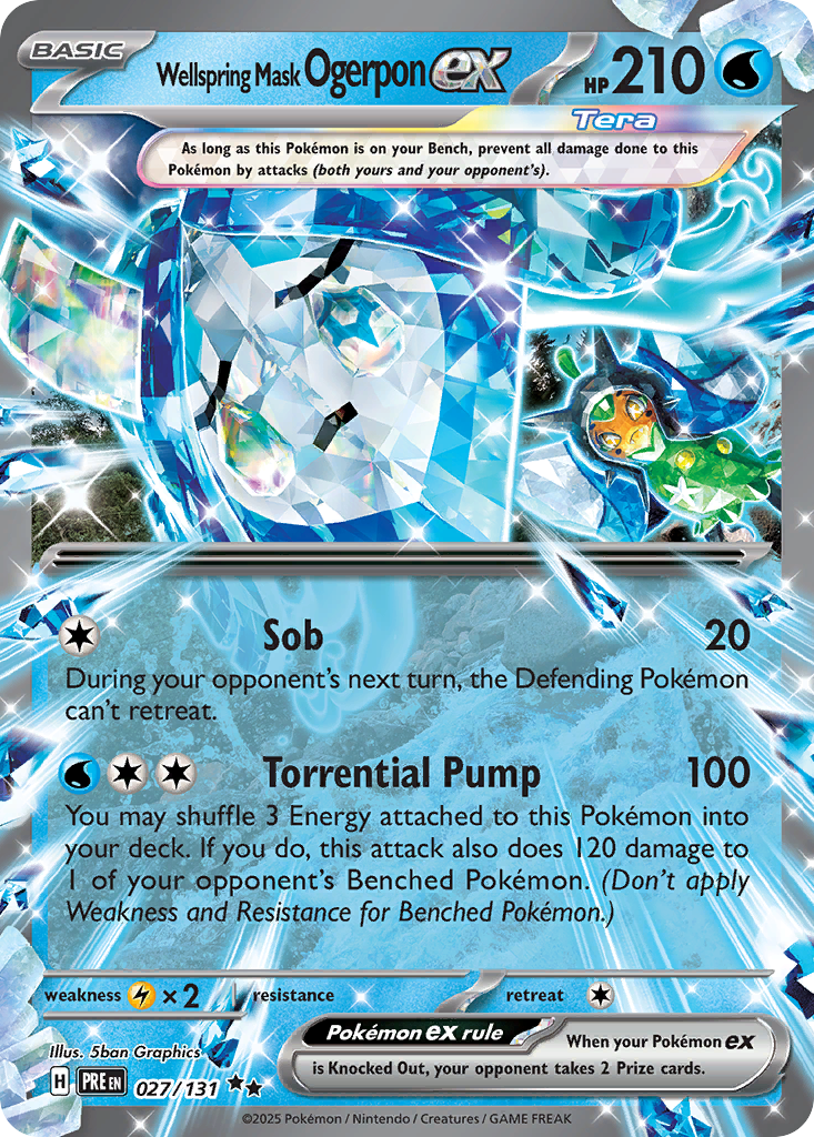 Wellspring Mask Ogerpon ex sv8pt5-27 Double Rare from Prismatic Evolutions Set