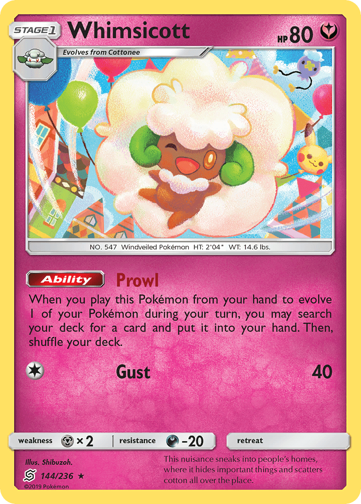 Whimsicott sm11-144 Rare from Unified Minds Set