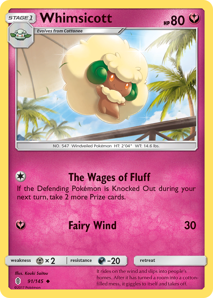 Whimsicott sm2-91 Uncommon from Guardians Rising Set