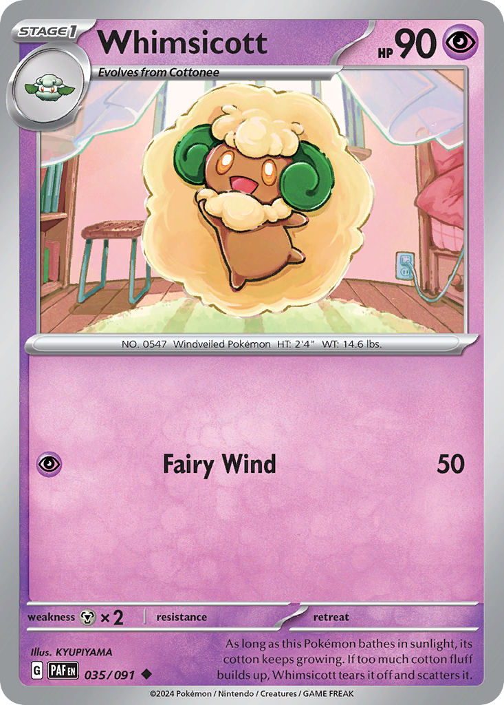 Whimsicott sv4pt5-35 Uncommon from Paldean Fates Set