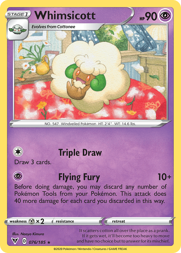 Whimsicott swsh4-76 Rare from Vivid Voltage Set