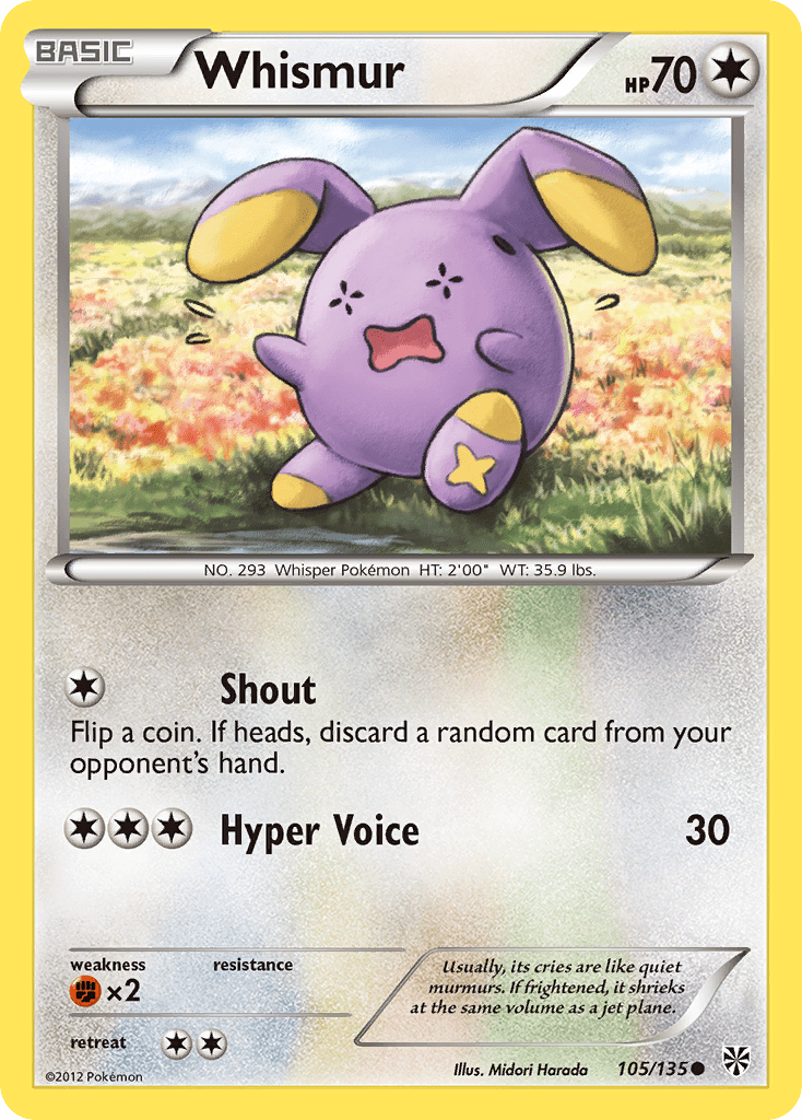Whismur bw8-105 Common from Plasma Storm Set